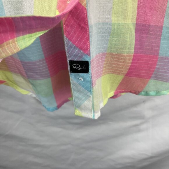 Rails Multicolour Pastel Check Sleeveless Top Women's Size L - Picture 4 of 9